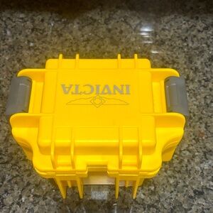 Invicta Yellow Storage Watch Box with Gray Handles